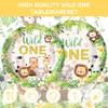 120PCS Wild One Party Supplies for Boys 1st Kids First Birthday Party Jungle Animal Safari Decorations Woodland themed Tableware Set Plates Napkins Cups Set for 20 Guests view 2
