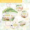 120PCS Wild One Party Supplies for Boys 1st Kids First Birthday Party Jungle Animal Safari Decorations Woodland themed Tableware Set Plates Napkins Cups Set for 20 Guests view 3