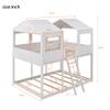 WEALTHKING Spacious Bunk Bed with Playhouse Design, Rustic Wooden Frame with Roof and Window, Sturdy Guardrails and Built-in Ladder, Versatile Sleeping and Play Space for Home (White,Full over Full) view 2