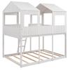 WEALTHKING Spacious Bunk Bed with Playhouse Design, Rustic Wooden Frame with Roof and Window, Sturdy Guardrails and Built-in Ladder, Versatile Sleeping and Play Space for Home (White,Full over Full) view 4