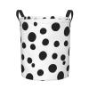 Foruidea Polka Dots Laundry Basket,Laundry Hamper,Collapsible Storage Bin, Oxford Fabric Clothes Baskets,Nursery Hamper For Home,Office,Dorm,Gift Basket view 1