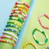 Sureio 24 Pcs Colorful Heart Smile Face Flower Friendship Bracelets Surfer Stretch Beaded Bracelet for Women Summer Beach Birthday Valentine's Day Party Favors view 3