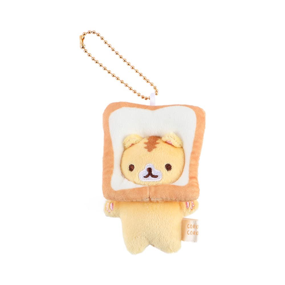 1 Pcs Cartoon Bread Cat Toast Plush Doll,Soft Stuffed Toys Plush Keychain Bag Pendant Bag Hanging Ornaments Key Accessories,3.14inch