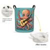 Foruidea Trendy Cartoon Octopus Playing Guitar Print Laundry Basket,Laundry Hamper,Collapsible Storage Bin, Oxford Fabric Clothes Baskets,Nursery Hamper For Home,Office,Dorm,Gift Basket view 2