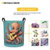 Foruidea Trendy Cartoon Octopus Playing Guitar Print Laundry Basket,Laundry Hamper,Collapsible Storage Bin, Oxford Fabric Clothes Baskets,Nursery Hamper For Home,Office,Dorm,Gift Basket view 3