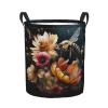 Foruidea Bee Kind Wild Flower Laundry Basket,Laundry Hamper,Collapsible Storage Bin, Oxford Fabric Clothes Baskets,Nursery Hamper For Home,Office,Dorm,Gift Basket, Medium view 1