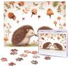500 Piece Jigsaw Puzzle for Adults Personalized Picture Puzzle Nature Lovely Hedgehog Lovers Customized Wooden Puzzle for Family, Birthday, Wedding, Game Nights Gifts, 20.4"x15" view 1