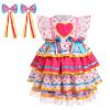 ABEWIP Traditional Mexican Dress for Girl Toddler Kids Cinco De Mayo Ruffle Tiered Dresses with Hair Clips Pink 18-24M view 1