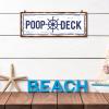 Jetec POOP DECK Sign Nautical Nursery Wall Decor Rustic Beach Bathroom Wood Sign Nautical Boat Decor Ocean Coastal Theme Decorations for Home Hanging for Ocean Bathroom 15.7 x 5.9 Inch(White) view 3