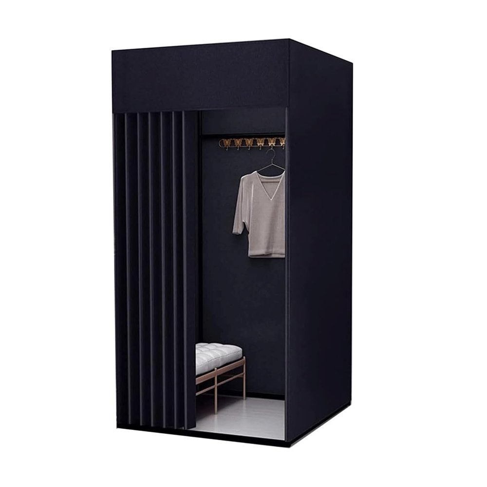 EYPKPL Changing Room Square Fitting Room Metal with High Shading Rate Curtain Kit Detached Changing Room Removable Clothing Store Changing Room Privacy Space