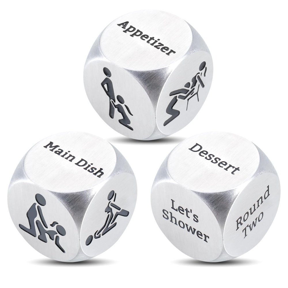 3 Pcs Steel for Him Her Decision Dice 11th Anniversary Steel Gifts for Him Her Couple Gifts for Boyfriend Girlfriend Wedding Gifts for Husband Wife Christmas Birthday Gifts