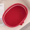 Kamuavni Rectangle Storage Basket Cotton Rope Woven Baskets for Organizing,Cute Cherry Basket for Kids, Baby Nursery,Cat Dog Toy Baskets,Organizer Bins for Shelves 11.810.64.3INCH view 4