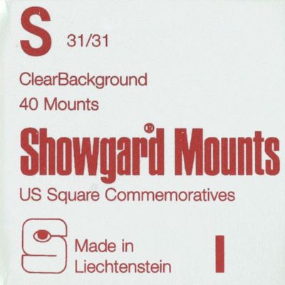 Showgard Stamp Mounts Clear Background Precut Size S 31 x 31mm 40 Mounts