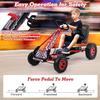 DORTALA Go Kart for Kids, 4 Wheel Off-Road Pedal Powered Go Cart with 2-Position Adjustable Bucket Seat, Safety Brakes, EVA Rubber Tires, Outdoor Ride On Racer Pedal Car for Boys & Girls (Red) view 2