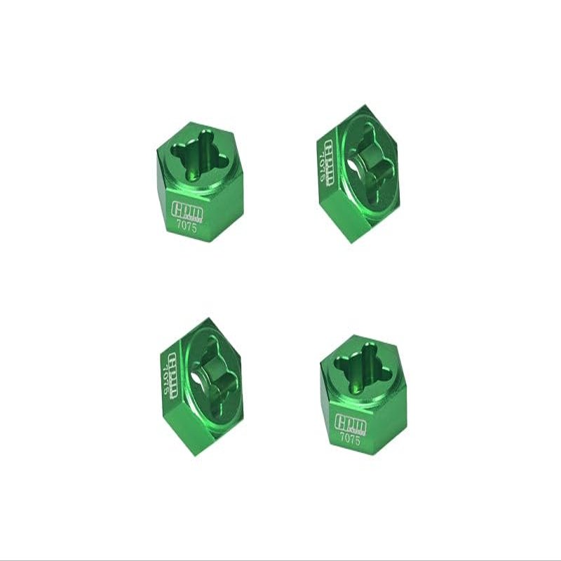 Aluminum 7075 Wheel Hex Set Fits Arrma 1/18 Granite GROM MEGA 380 Brushed 4X4 Monster Truck ARA2102 Upgrades - Green