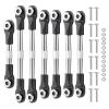 7Pcs Aluminum Alloy Adjustable Turnbuckles Camber Link with Rod Ends Sets Fit for 1/10 Traxxas Slash 4x4/2WD/Hoss 4X4 VXL/2WD/Rustler 4X4 VXL/2WD/Stampede 4X4 VXL /2WD Upgrades,Black view 1