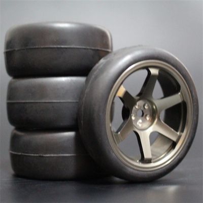 1Set 4Pcs HSP HPI Racing Tire Tire Metal Rim 4Pcs for RC 1/10 On-Road Car HSP 94123/94103/94122 D4/D3 FW06 110T Modification Accessories (Color : 2)