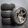 1Set 4Pcs HSP HPI Racing Tire Tire Metal Rim 4Pcs for RC 1/10 On-Road Car HSP 94123/94103/94122 D4/D3 FW06 110T Modification Accessories (Color : 2) view 1