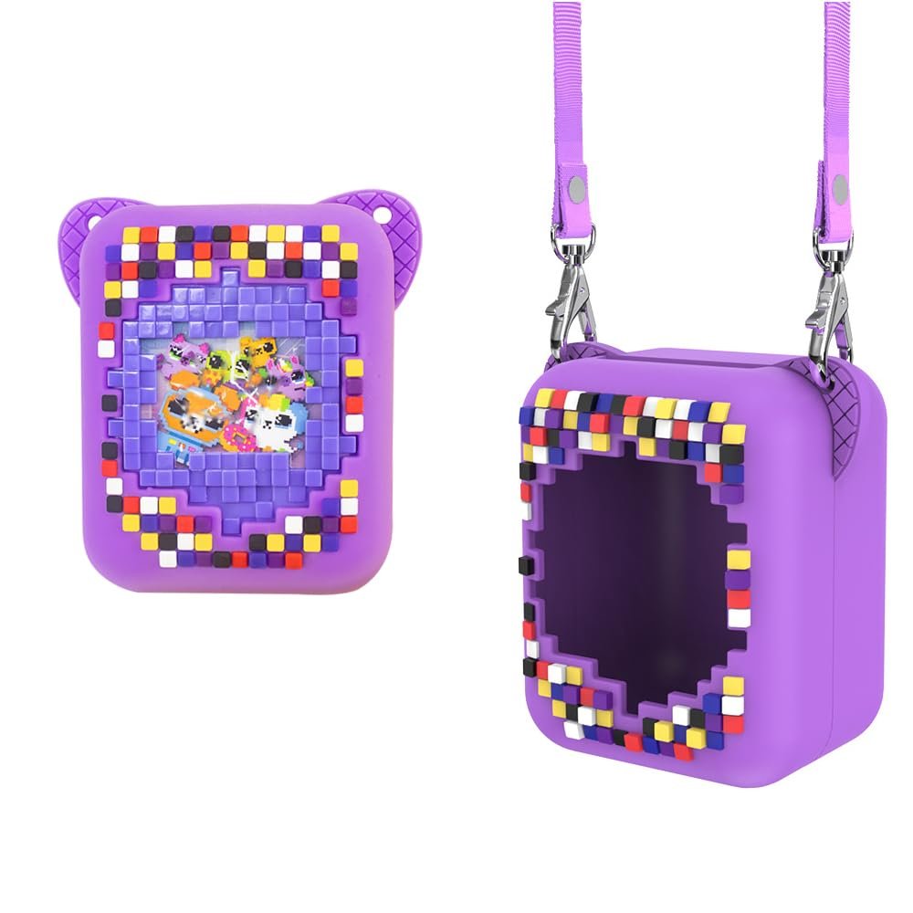 Silicone Case Cover for Bitzee Interactive Toy Digital Pet Game Machine, Protective Sleeve Skin Shell for Bitzee Virtual Electronic Pets Accessories (Purple)