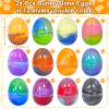 AMENON 24 Pack Easter Basket Filled with Butter Slime Kit Non-Sticky,Eggs Slime Stress Relief Squeeze Toys Surprise Egg for Kids Easter Hunt,Basket Stuffers for Classroom Prize and Party Favors view 3