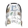 Personalized Baby Car Seat Cover Custom Name CarSeat Canopy Customized Sloth Newborn Nursing Breastfeeding Cover Minky Baby Blanket Infant Car Seat Canopies for Baby Girls Boys view 1