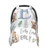 Personalized Baby Car Seat Cover Custom Name CarSeat Canopy Customized Bear Newborn Nursing Breastfeeding Cover Minky Baby Blanket Infant Car Seat Canopies for Baby Girls Boys view 1