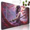 JVGFYNKL for TCG Playmat, Playmat with Zones, 24x14 in Non-Slip Rubber for MTG Playmat with Drawstring Travel Pouch and 6 Dice, Anime Girl for MTG Mat, Card Game Playmats view 1