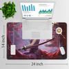 JVGFYNKL for TCG Playmat, Playmat with Zones, 24x14 in Non-Slip Rubber for MTG Playmat with Drawstring Travel Pouch and 6 Dice, Anime Girl for MTG Mat, Card Game Playmats view 2
