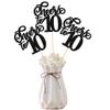 12 PCS Cheers to 10 Centerpiece Sticks Double Sided Glitter 10th Birthday Cake Toppers Number 10 Centerpieces Table Flower Topper Decorations for 10th Birthday Party Centerpiece Supplies Black view 1