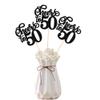 12 PCS Cheers to 50 Centerpiece Sticks Double Sided Glitter 50th Birthday Cake Toppers Number 50 Centerpieces Table Flower Topper Decorations for 50th Birthday Party Centerpiece Supplies Black view 1