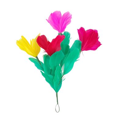 AIMOFAMAG Sleeve Cloth Feather Flower Bouquet Professional Magician Gimmick Stage Magic Trick for Magic