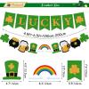 16pcs St Patricks Day Banner, Glitter Lucky Banner with St Patrick's Day Garland, St Patricks Day Decorations, St Pattys Day Accessories, Spring Shamrock Decorations, St Patrick's Day Party Favors view 3