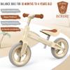 Bobike Toddler Balance Bike Toys for 1 to 6 Year Old Girls Boys Adjustable Seat and Handlebar No-Pedal Training Bike Best Gifts for Kids (Beige) view 2