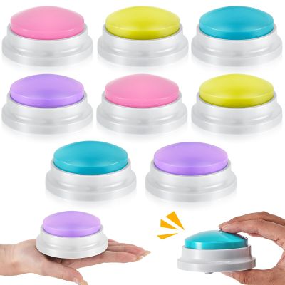Honoson 8 Pieces Recordable Answer Buzzers Button for Trivia Games Show Buzzers Recording Buttons Gifts for Back to School Classroom Team(Classic Color)