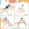 Olakids Pikler Triangle Set 7 in 1 Climbing Toys for Toddlers 1-3 Inside Foldable Wood Montessori Jungle Gym with Ramp Slide Arch Rocker Ladder Indoor Kids Activity Playground Baby Climber view 3