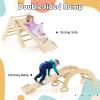 Olakids Pikler Triangle Set 7 in 1 Climbing Toys for Toddlers 1-3 Inside Foldable Wood Montessori Jungle Gym with Ramp Slide Arch Rocker Ladder Indoor Kids Activity Playground Baby Climber view 4
