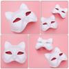 Tofficu 4pcs Cat Mask, Paintable White Cat Mask Animal, Blank to Paint Half Faces for DIY Halloween Cosplay s view 3