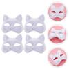 Tofficu 4pcs Cat Mask, Paintable White Cat Mask Animal, Blank to Paint Half Faces for DIY Halloween Cosplay s view 4