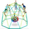 Hapfan 10 ft Climbing Dome Swing Set with Saucer Swing, Jungle Gym for Kids Outdoor Backyard, Supports 800lbs, Easy Asssembly, Rust-Resistant Outdoor Playset for Ages 3-8 8-12 view 1