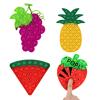 4 Pack Fidget Toys Fruit Silicone Sensory Fidget Poppers Push Bubble Toy, Stress Relief for Autism Anxiety Educational Pop Toys for Kids Adults - Strawberry, Watermelon, Grape, Pineapple view 1