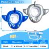 2 Pack Inflatable Shark Pool Floats Kids 3-11 Years, Kids Floaties Swimming Pool Toys with 2 Water Squirt Guns Boys Girls Party Float Ride-on Toddler Floatie with Safety Seat Summer Outdoor Water Game view 2