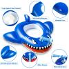 2 Pack Inflatable Shark Pool Floats Kids 3-11 Years, Kids Floaties Swimming Pool Toys with 2 Water Squirt Guns Boys Girls Party Float Ride-on Toddler Floatie with Safety Seat Summer Outdoor Water Game view 3
