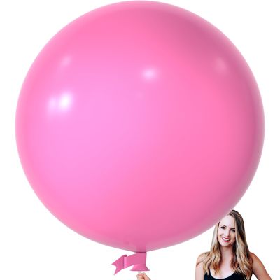 KALOR 36 Inch Giant Hot Pink Balloons, 6 Pack Large Round Hot Pink Latex Balloons for Anniversary, Birthday, Christmas, Wedding, Baby Shower Party Decorations