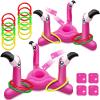 2 Pack Inflatable Flamingo Pool Toys Games Set, 2-in-1 Floating Pool Rings Toss & Cornhole Summer Swimming Luau Party Decor Hawaii Beach Toy Luau Party Games Supplies for Adults view 1