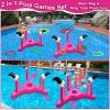 2 Pack Inflatable Flamingo Pool Toys Games Set, 2-in-1 Floating Pool Rings Toss & Cornhole Summer Swimming Luau Party Decor Hawaii Beach Toy Luau Party Games Supplies for Adults view 3