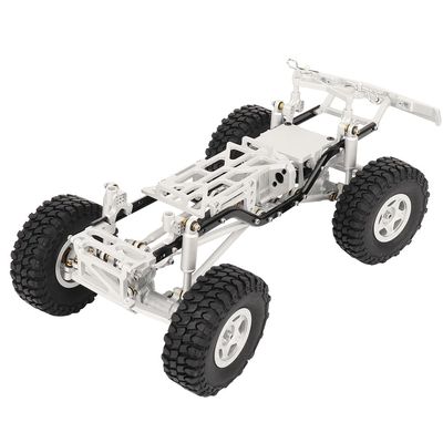 RZXYLRC 4WD Metal Full Chassis Frame Refit Kit with 2 Steering Axles for Axial 1/24 RC Crawler Car SCX24 C10 Chevrolet AXI00001 Assembled Refit kit (Silver)