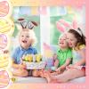 Tigeen 36 Pcs Easter Bunny Headband, Plush Rabbit Ear with Bendable Wire, Cute Bunny Headwear for Kids Adults Easter Egg Hunt(Pink, Brown) view 4