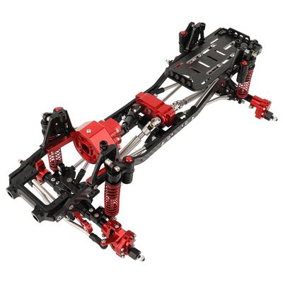RZXYLRC Carbon Fiber Chassis Frame with Prefixal Transmission for Axial 1/10 SCX10 II 90046 90047 Upgrade Crawler Car Refit Kit Parts with Portal Axles (red)