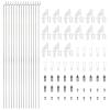 MECCANIXITY 15pcs 1.2x200mm Z Push Rods Parts & 15pcs 1.3mm Adjustable Pushrod Connector Linkage Stopper & 15pcs Nylon Control Horns for DIY RC Car,Boat,Airplane,Helicopter Model Replacement view 1