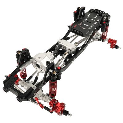 RZXYLRC Carbon Fiber Chassis Frame with Prefixal Transmission for Axial 1/10 SCX10 II 90046 90047 Upgrade Crawler Car Refit Kit Parts with Portal Axles (Silver)